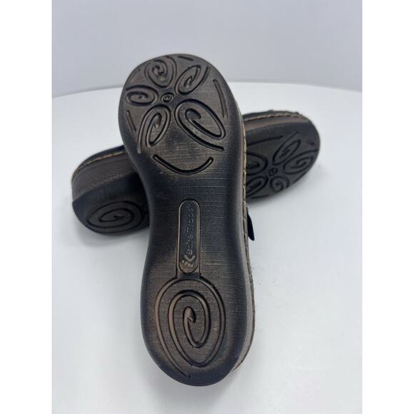 Bare Traps Leather Porsha Mule Size 6.5M Black Strap Buckle 2.25" Wedge Slip On - Picture 7 of 7